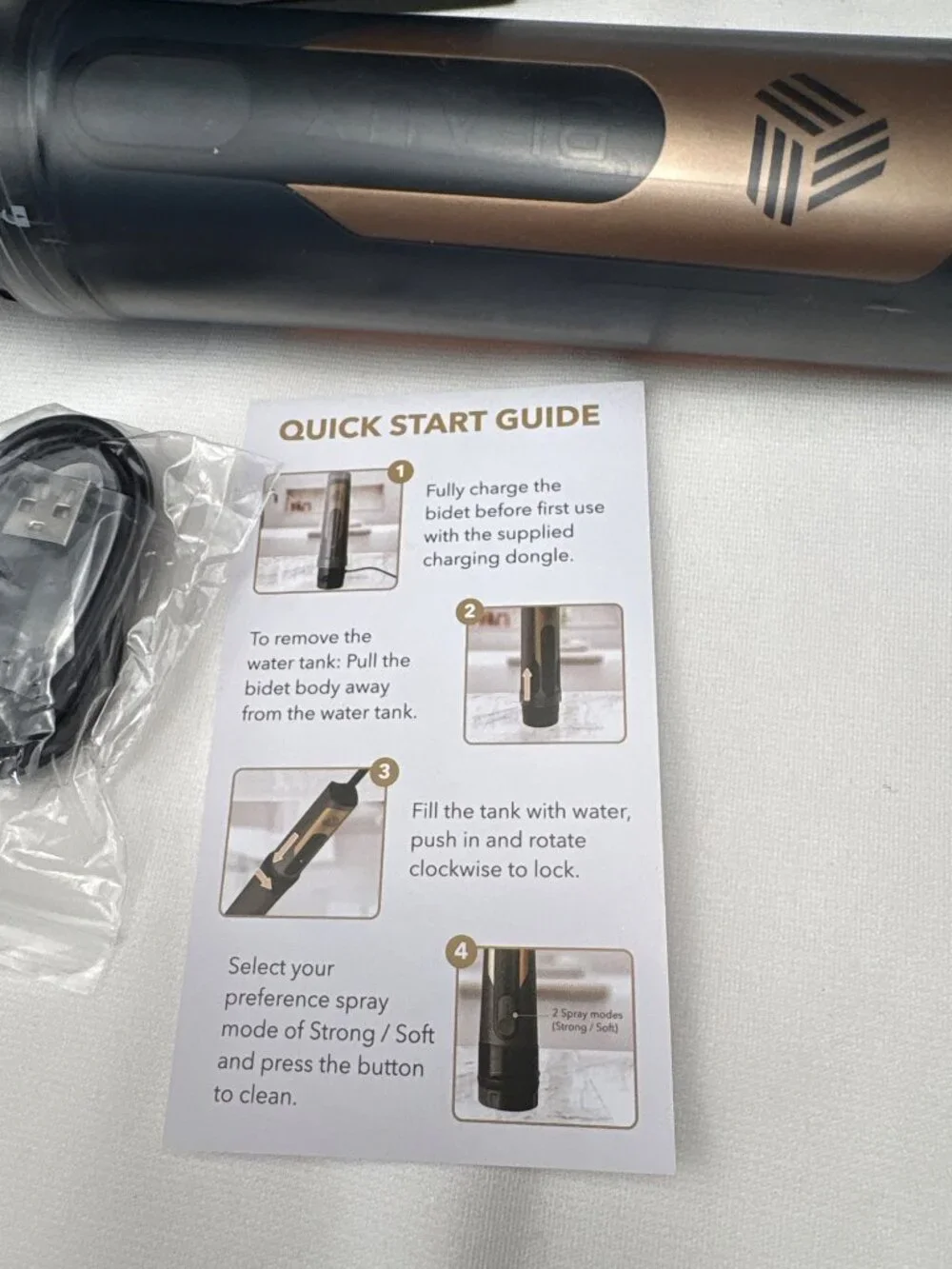 Blaux Portable Bidet Rechargeable Electric 2 Spray Modes & Travel Accessories